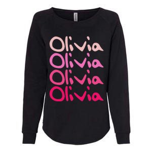 Olivia First Name D Boy Girl Baby Birth Day Womens California Wash Sweatshirt