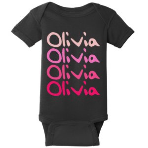 Olivia First Name D Boy Girl Baby Birth Day Baby Bodysuit