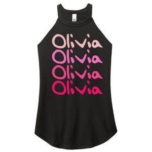 Olivia First Name D Boy Girl Baby Birth Day Women's Perfect Tri Rocker Tank