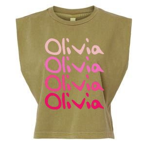 Olivia First Name D Boy Girl Baby Birth Day Garment-Dyed Women's Muscle Tee