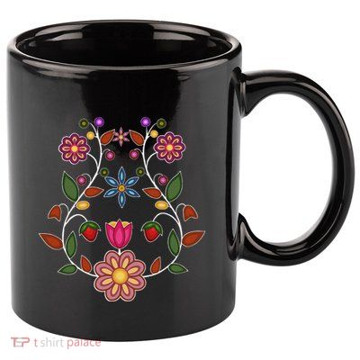 Ojibwe Floral Native Wild Flowers Indigenous Cute Botanical 11oz C Handle Ceramic Mug