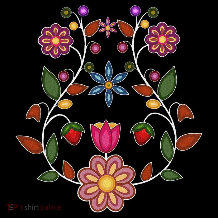 Ojibwe Floral Native Wild Flowers Indigenous Cute Botanical Premium T-Shirt