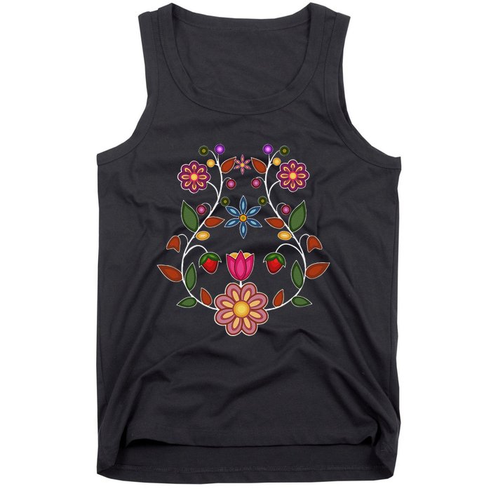 Ojibwe Floral Native Wild Flowers Indigenous Cute Botanical Tank Top