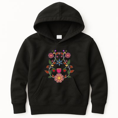 Ojibwe Floral Native Wild Flowers Indigenous Cute Botanical Kids Hoodie