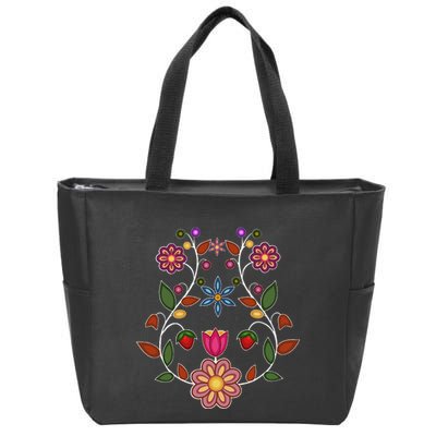 Ojibwe Floral Native Wild Flowers Indigenous Cute Botanical Zip Tote Bag