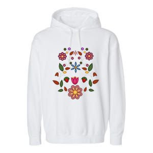 Ojibwe Floral Native Wild Flowers Indigenous Cute Botanical Garment-Dyed Fleece Hoodie