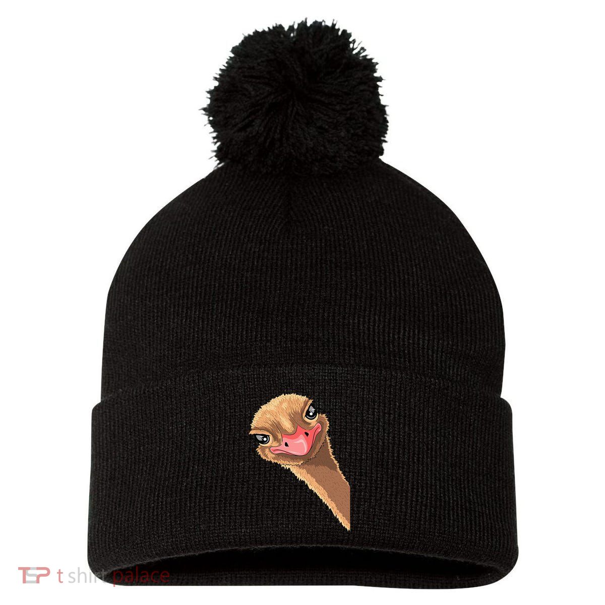 Ostrich face ostrich costume Pom Pom 12in Knit Beanie