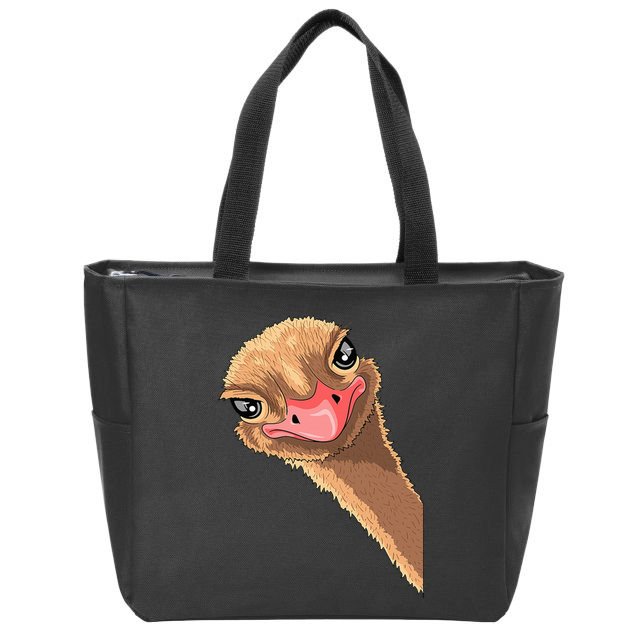Ostrich face ostrich costume Zip Tote Bag