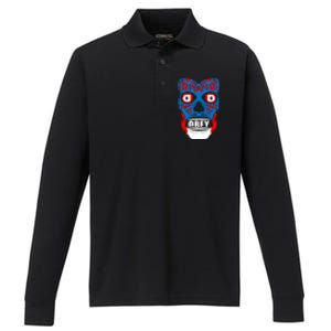 OBEY FACE Performance Long Sleeve Polo