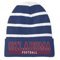 Oklahoma Football Striped Beanie with Solid Band