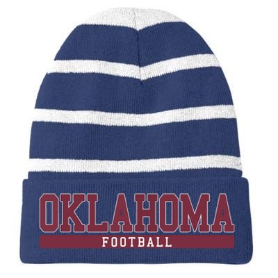 Oklahoma Football Striped Beanie with Solid Band