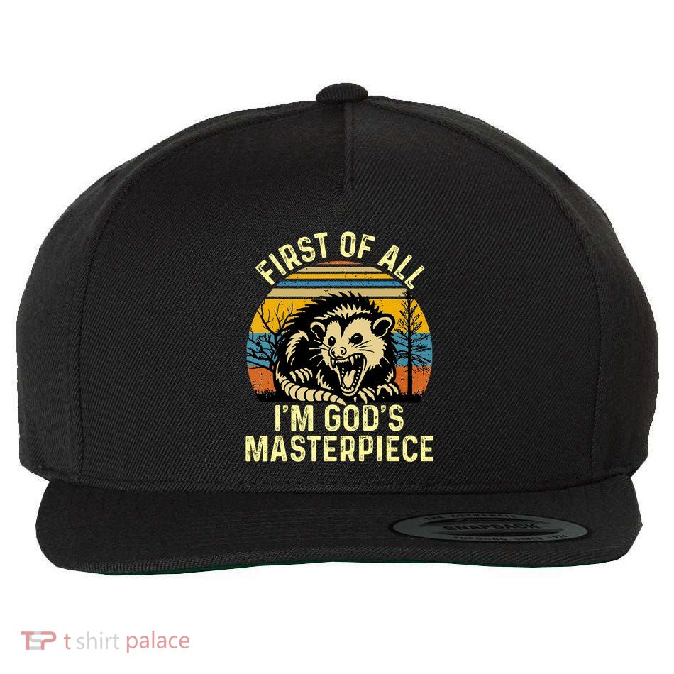 Opossum First Of All IM GodS Masterpiece Wool Snapback Cap