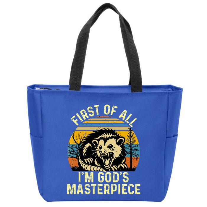 Opossum First Of All IM GodS Masterpiece Zip Tote Bag
