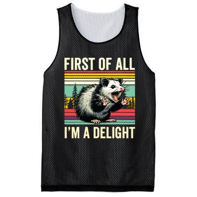 Opossum First Of All Im A Delight Possum Mesh Reversible Basketball Jersey Tank