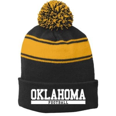 Oklahoma Football Stripe Pom Pom Beanie