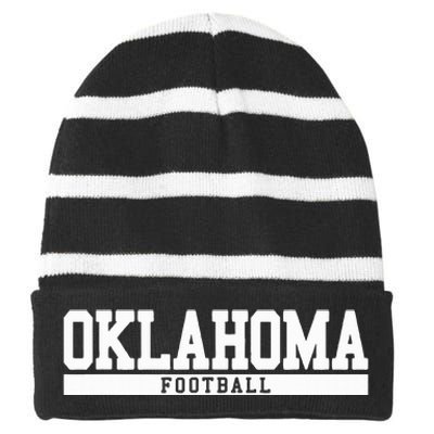 Oklahoma Football Striped Beanie with Solid Band