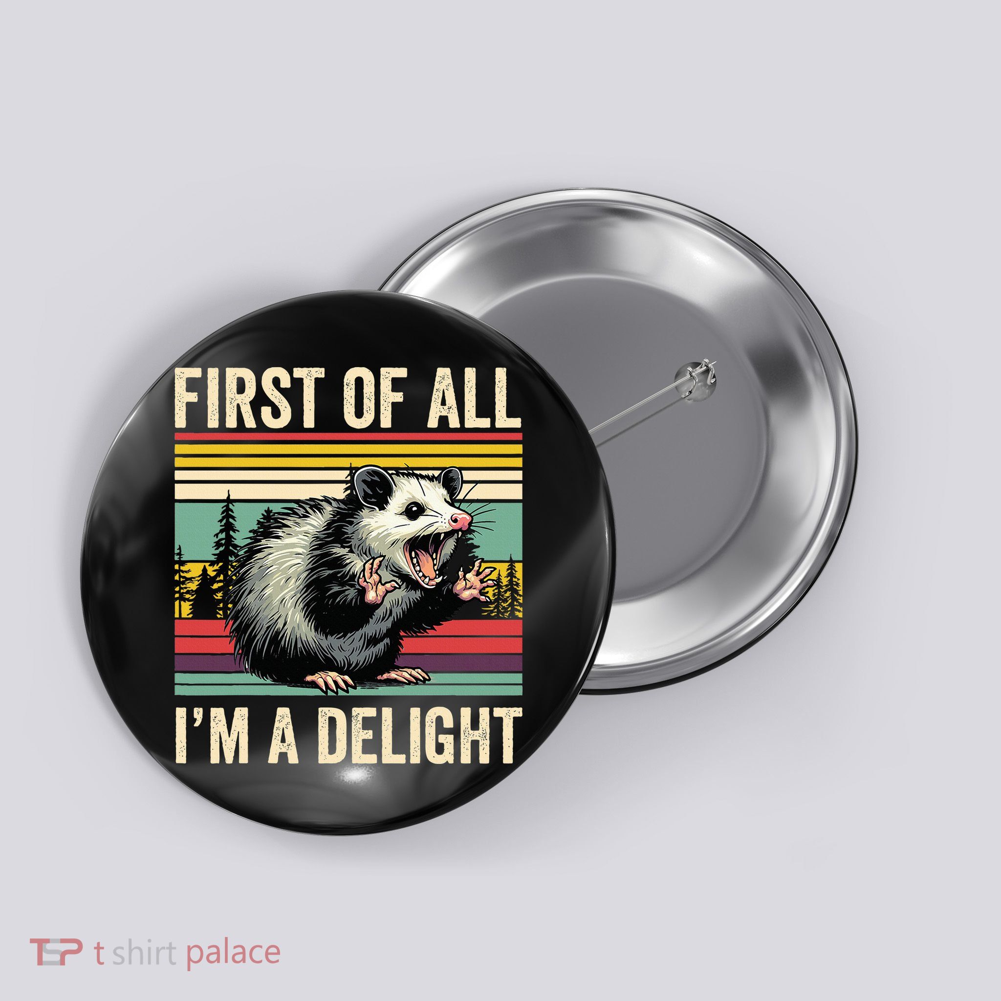 Opossum First Of All Im A Delight Possum Button