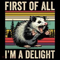 Opossum First Of All Im A Delight Possum Button