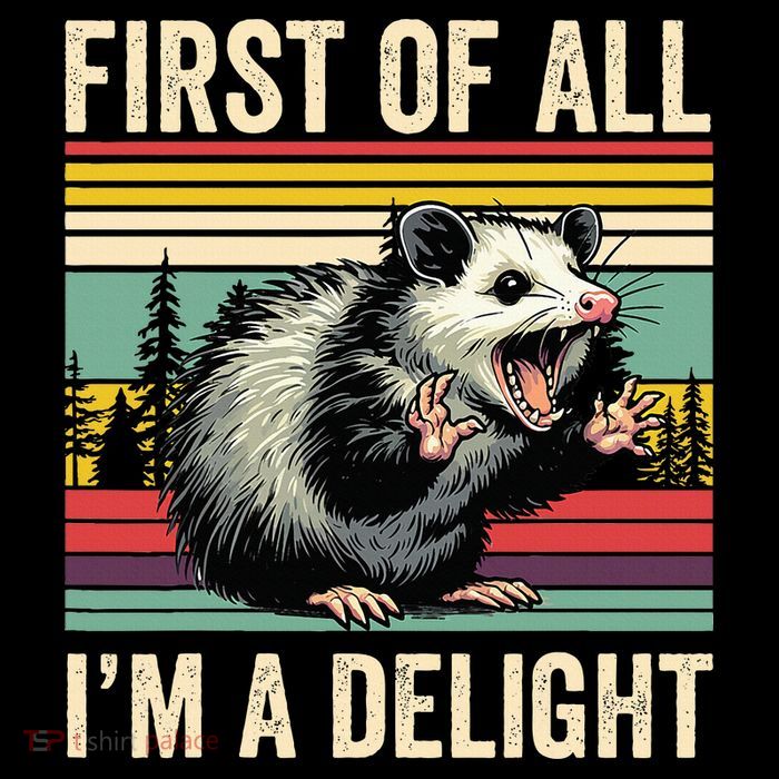 Opossum First Of All Im A Delight Possum Button