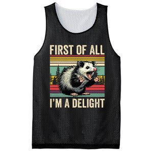 Opossum First Of All Im A Delight Possum Mesh Reversible Basketball Jersey Tank