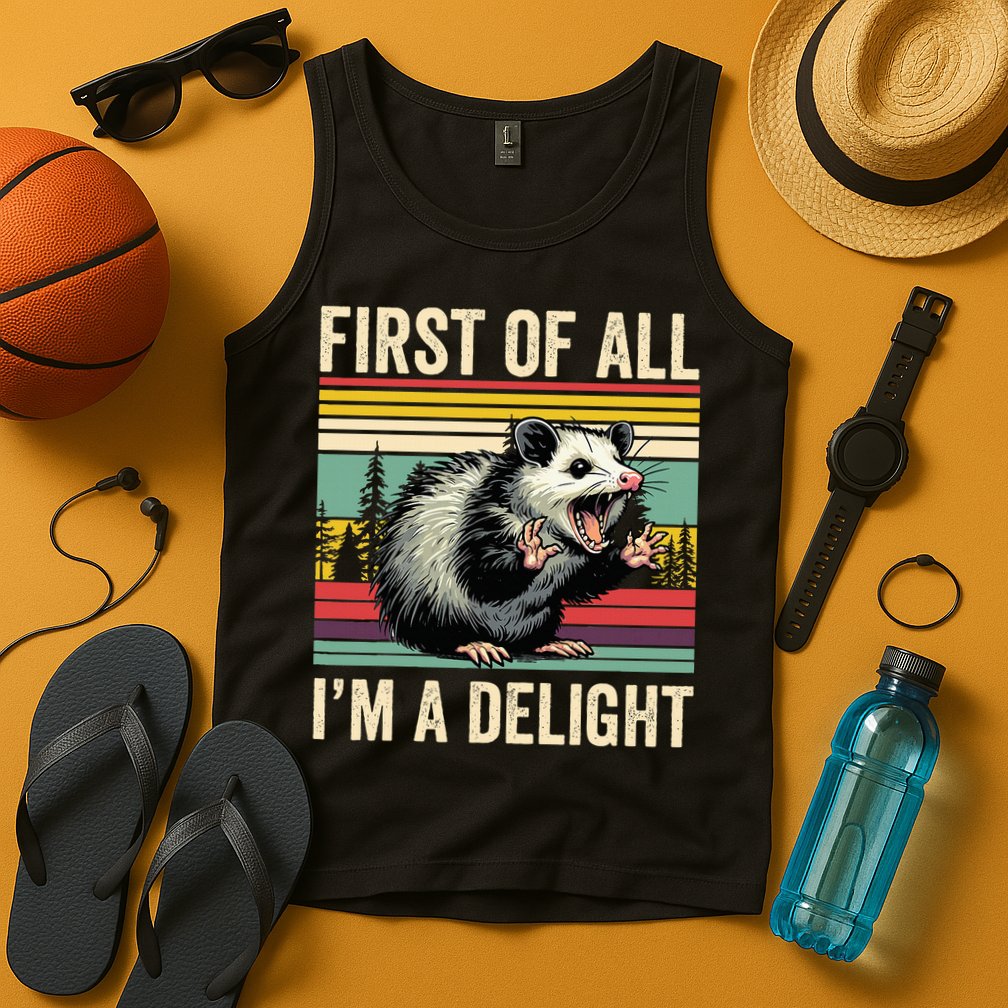 Opossum First Of All Im A Delight Possum Tank Top