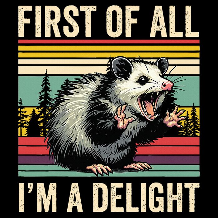 Opossum First Of All Im A Delight Possum Crop Top