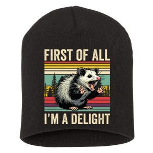 Opossum First Of All Im A Delight Possum Short Acrylic Beanie