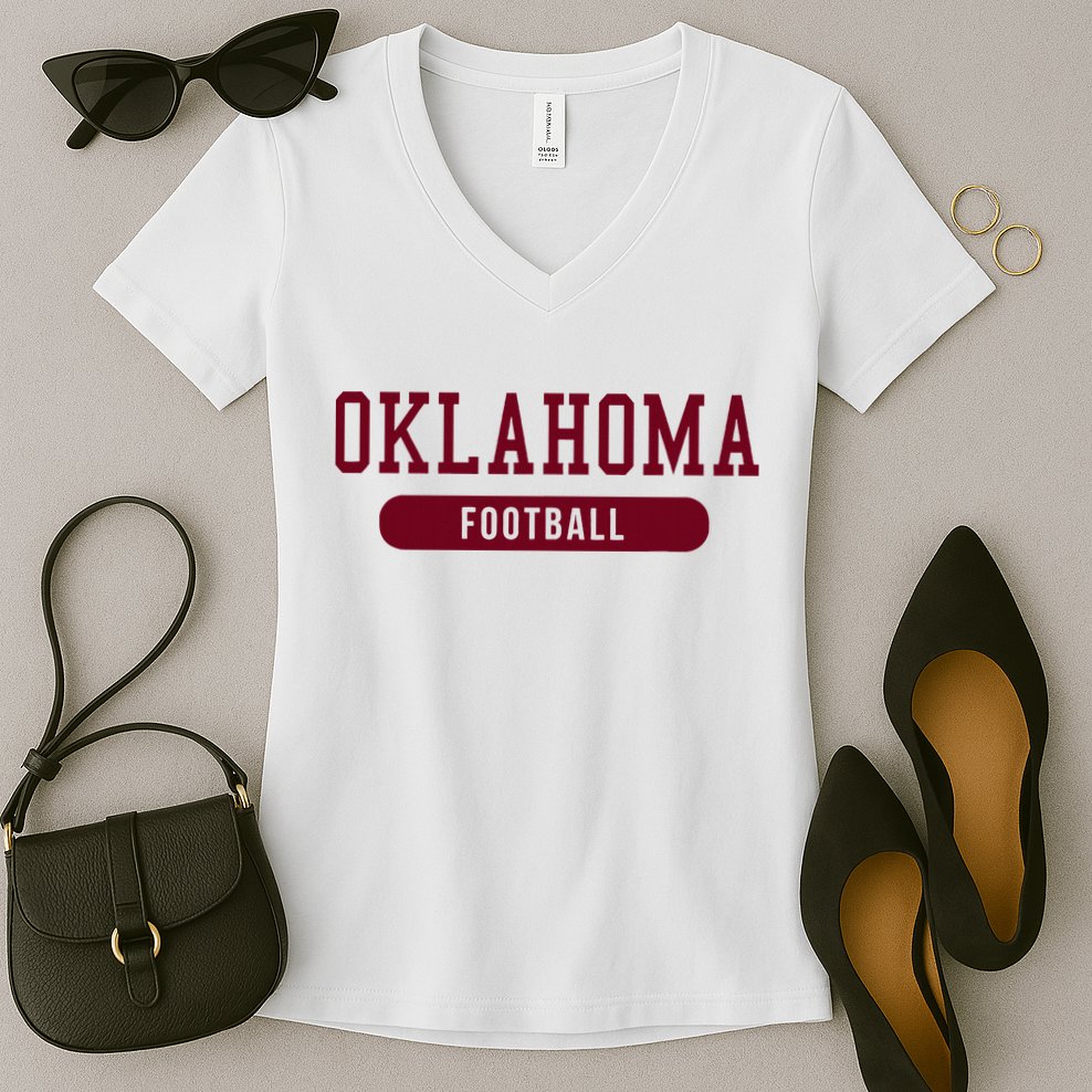Oklahoma Football Women's V-Neck T-Shirt