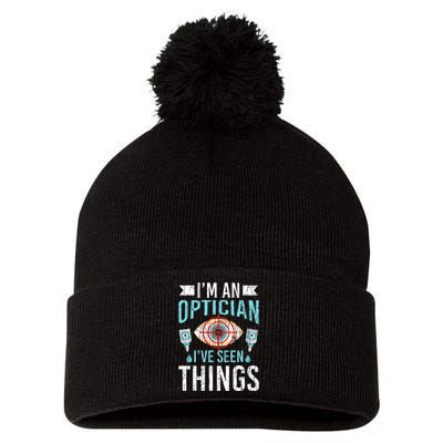 Optician Funny Ophthalmology Optometry Pom Pom 12in Knit Beanie