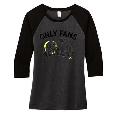 Only Fans Women's Tri-Blend 3/4-Sleeve Raglan Shirt