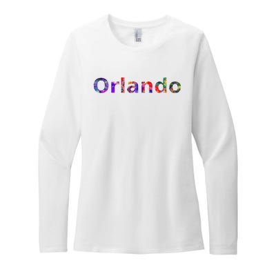 Orlando Floral Power Womens CVC Long Sleeve Shirt