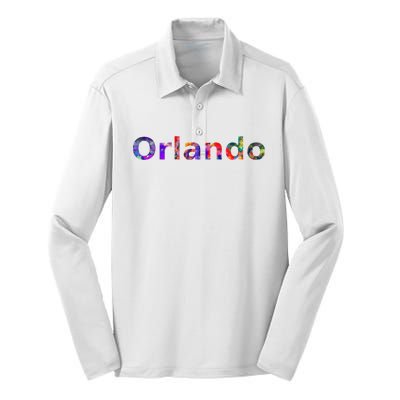 Orlando Floral Power Silk Touch Performance Long Sleeve Polo