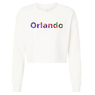 Orlando Floral Power Cropped Pullover Crew