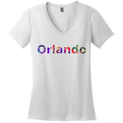 Orlando Floral Power Women's V-Neck T-Shirt