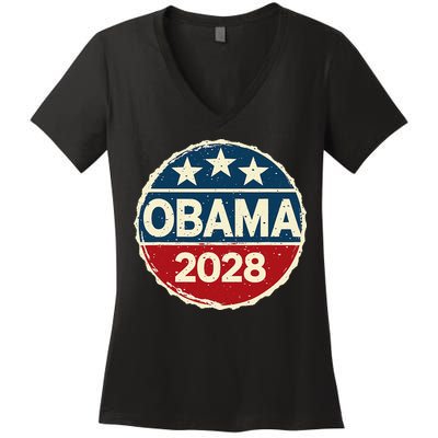 Obama For President 2028 Obama 2028 Women's V-Neck T-Shirt