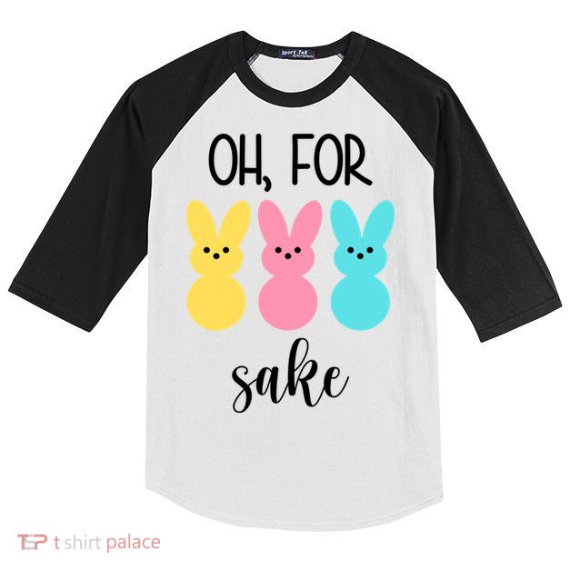 Oh For Peeps Sake Easter Funny Cute Kids Colorblock Raglan Jersey