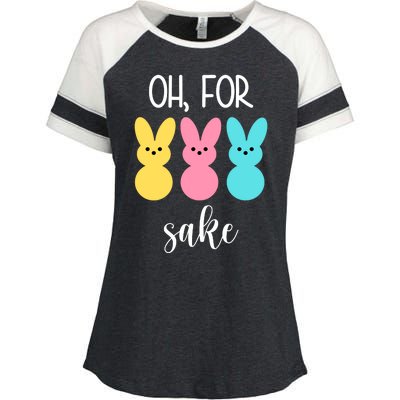 Oh For Peeps Sake Easter Funny Cute Enza Ladies Jersey Colorblock Tee