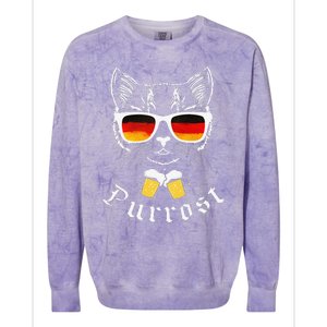 Oktoberfest Funny Prost Pun Purrost Cat Colorblast Crewneck Sweatshirt