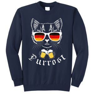 Oktoberfest Funny Prost Pun Purrost Cat Tall Sweatshirt