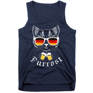 Oktoberfest Funny Prost Pun Purrost Cat Tank Top