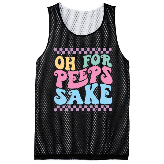 Oh For Peeps Sake Happy Easter Mesh Reversible Basketball Jersey Tank