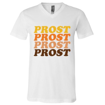 Oktoberfest Funny Prost V-Neck T-Shirt