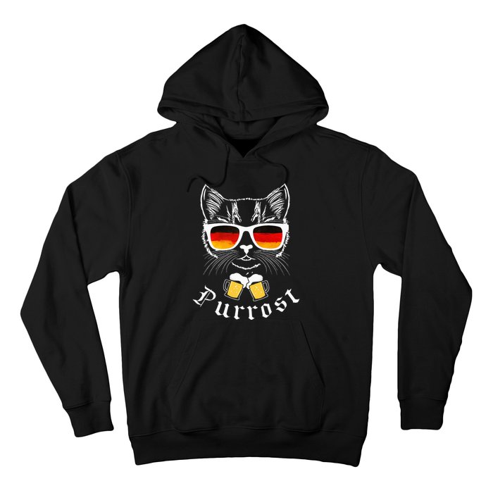 Oktoberfest Funny Prost Pun Purrost Cat Hoodie