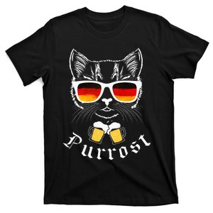 Oktoberfest Funny Prost Pun Purrost Cat T-Shirt