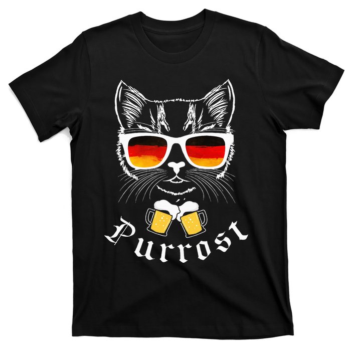 Oktoberfest Funny Prost Pun Purrost Cat T-Shirt