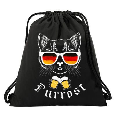 Oktoberfest Funny Prost Pun Purrost Cat Drawstring Bag