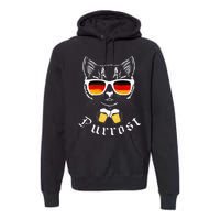 Oktoberfest Funny Prost Pun Purrost Cat Premium Hoodie