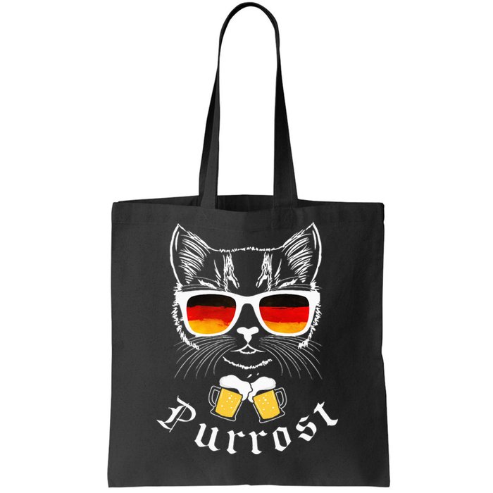 Oktoberfest Funny Prost Pun Purrost Cat Tote Bag