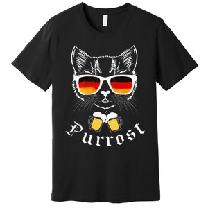 Oktoberfest Funny Prost Pun Purrost Cat Premium T-Shirt