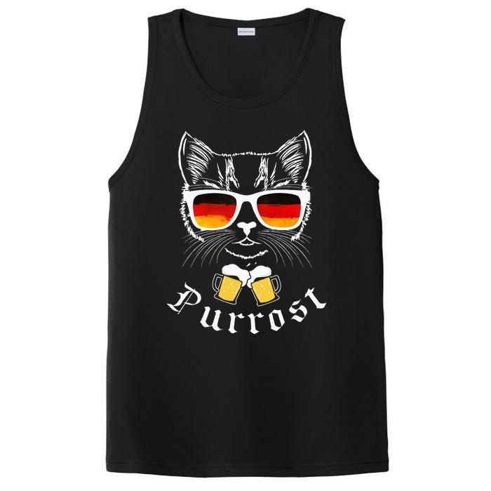 Oktoberfest Funny Prost Pun Purrost Cat PosiCharge Competitor Tank